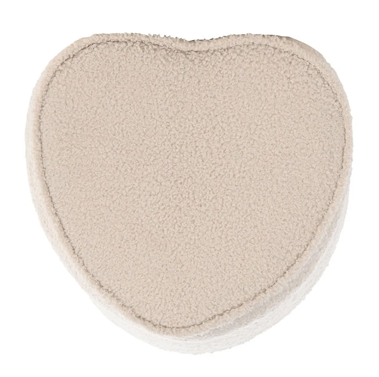 Hartvormige kinderpoef teddystof Jilly Beige