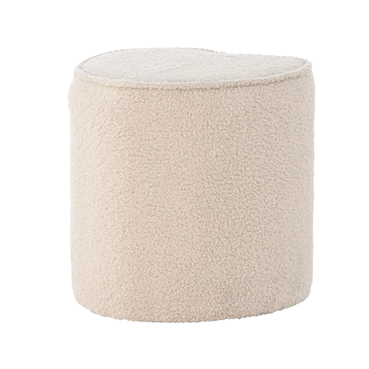 Hartvormige kinderpoef teddystof Jilly Beige