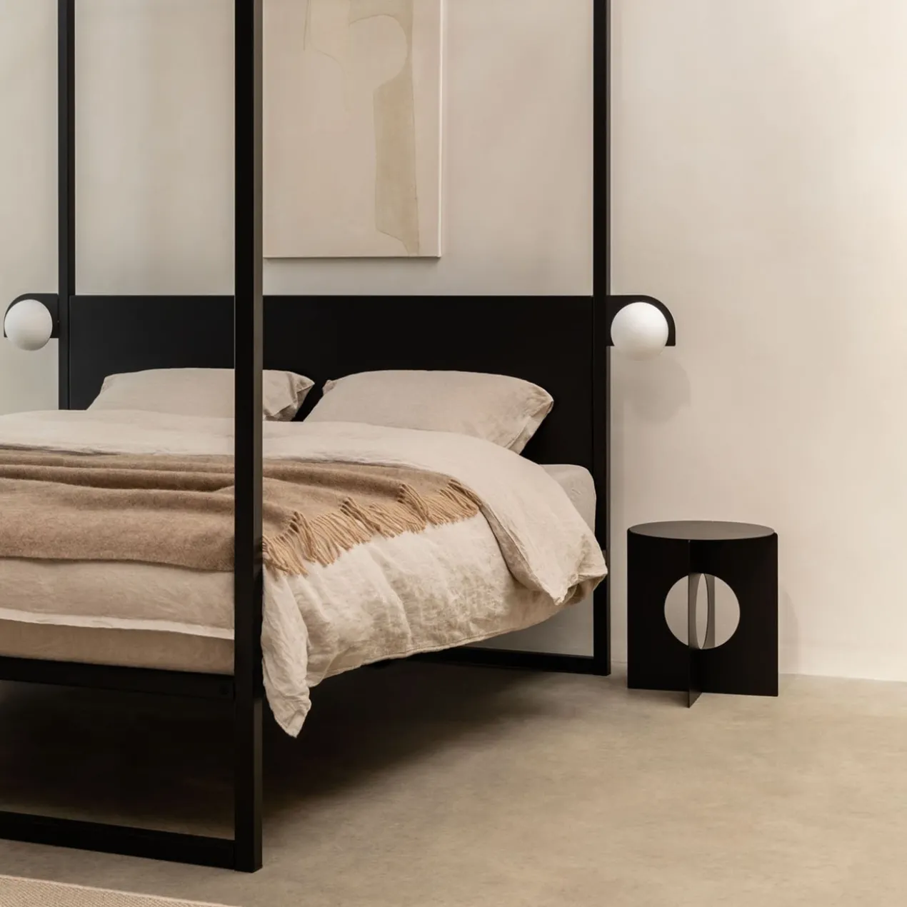 Hemelbed bedframe °02 | Zwart 140 x 210 cm