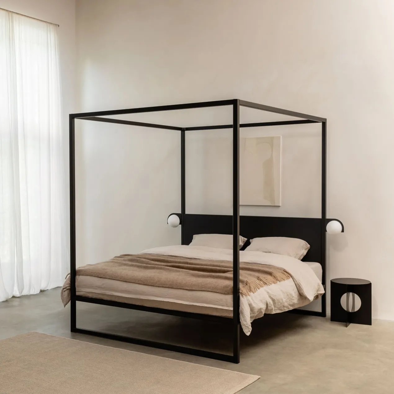 Hemelbed bedframe °02 | Zwart 180 x 210 cm