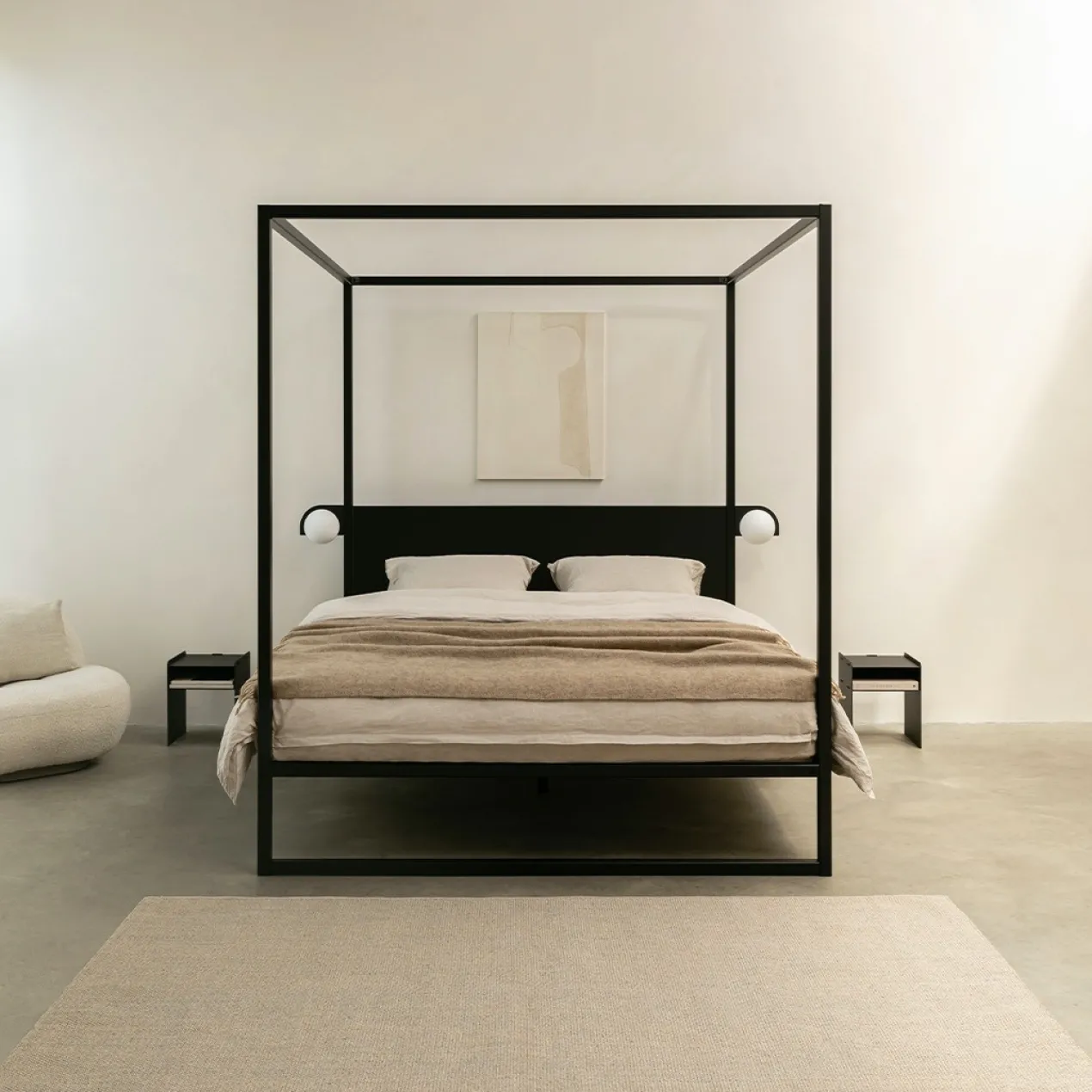 Hemelbed bedframe °02 | Zwart 180 x 220 cm