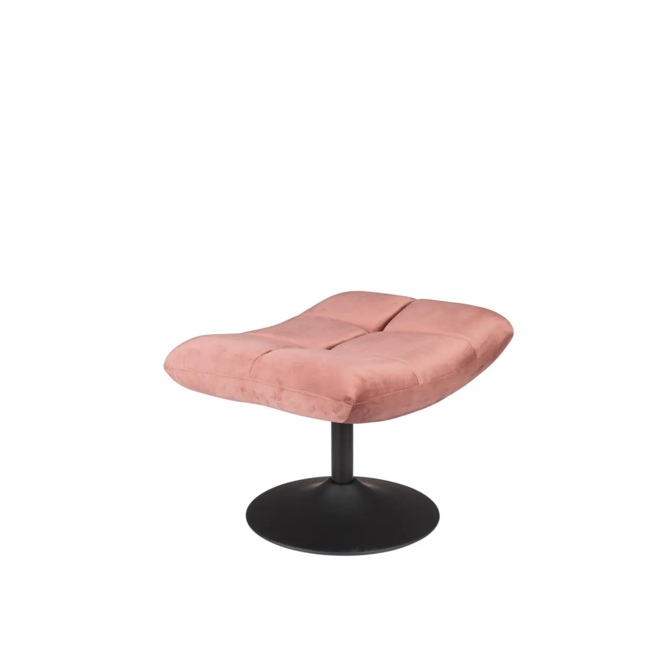 Hocker bar fluweel oud roze