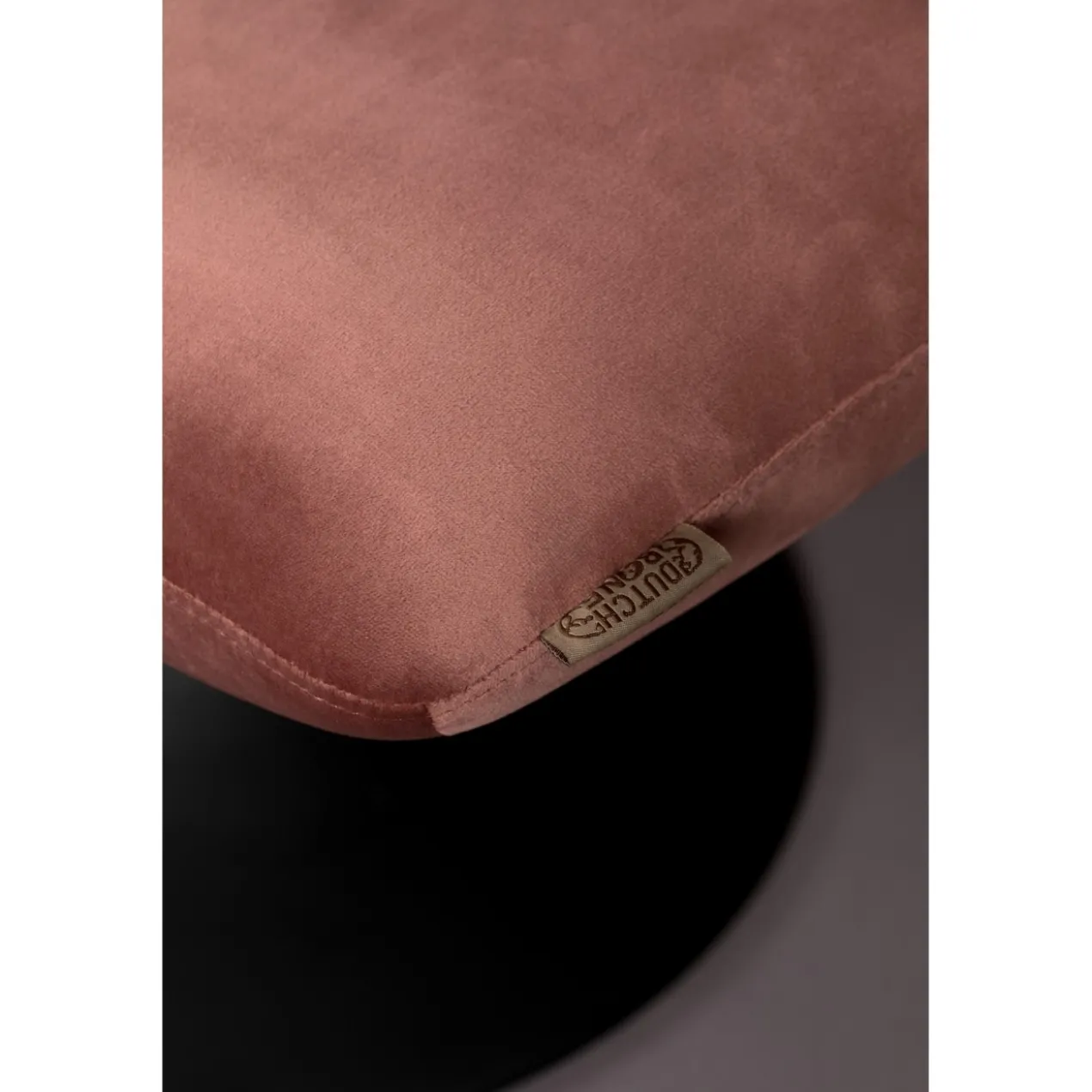 Hocker bar fluweel oud roze
