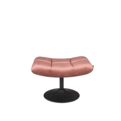 Hocker bar fluweel oud roze
