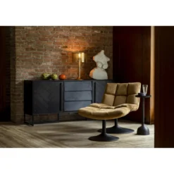 Hocker bar velvet golden brown