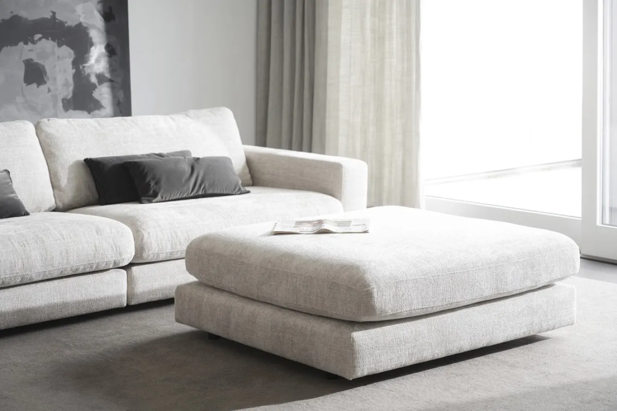 Hocker Duncan - 112 cm Lichtgrijs/beige