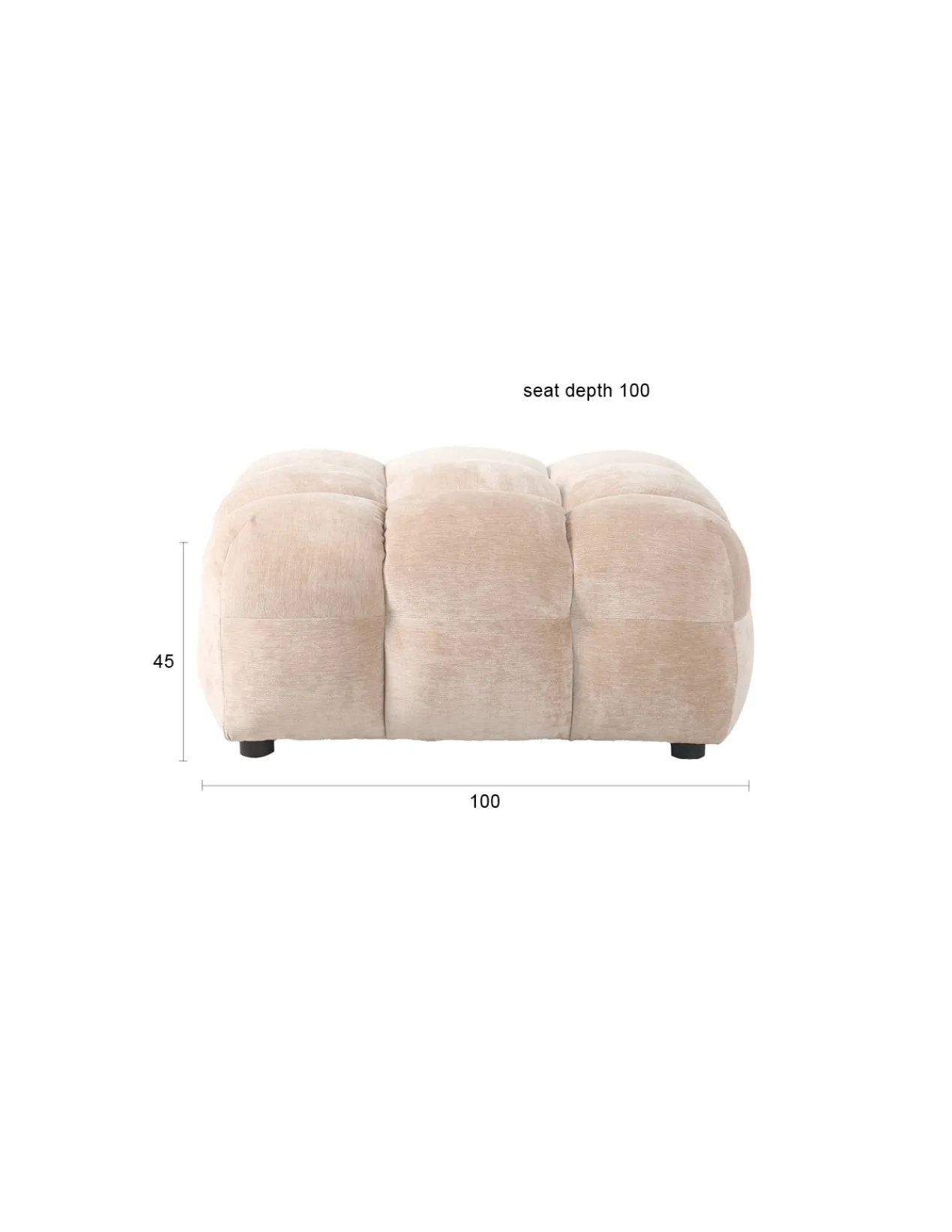 Hocker Hackman Velours Beige