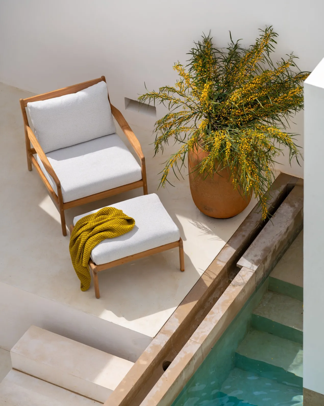 Hocker Teak Jack outdoor off white