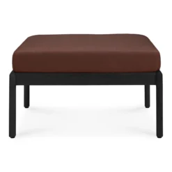 Hocker Teak Jack outdoor zwart burgundy