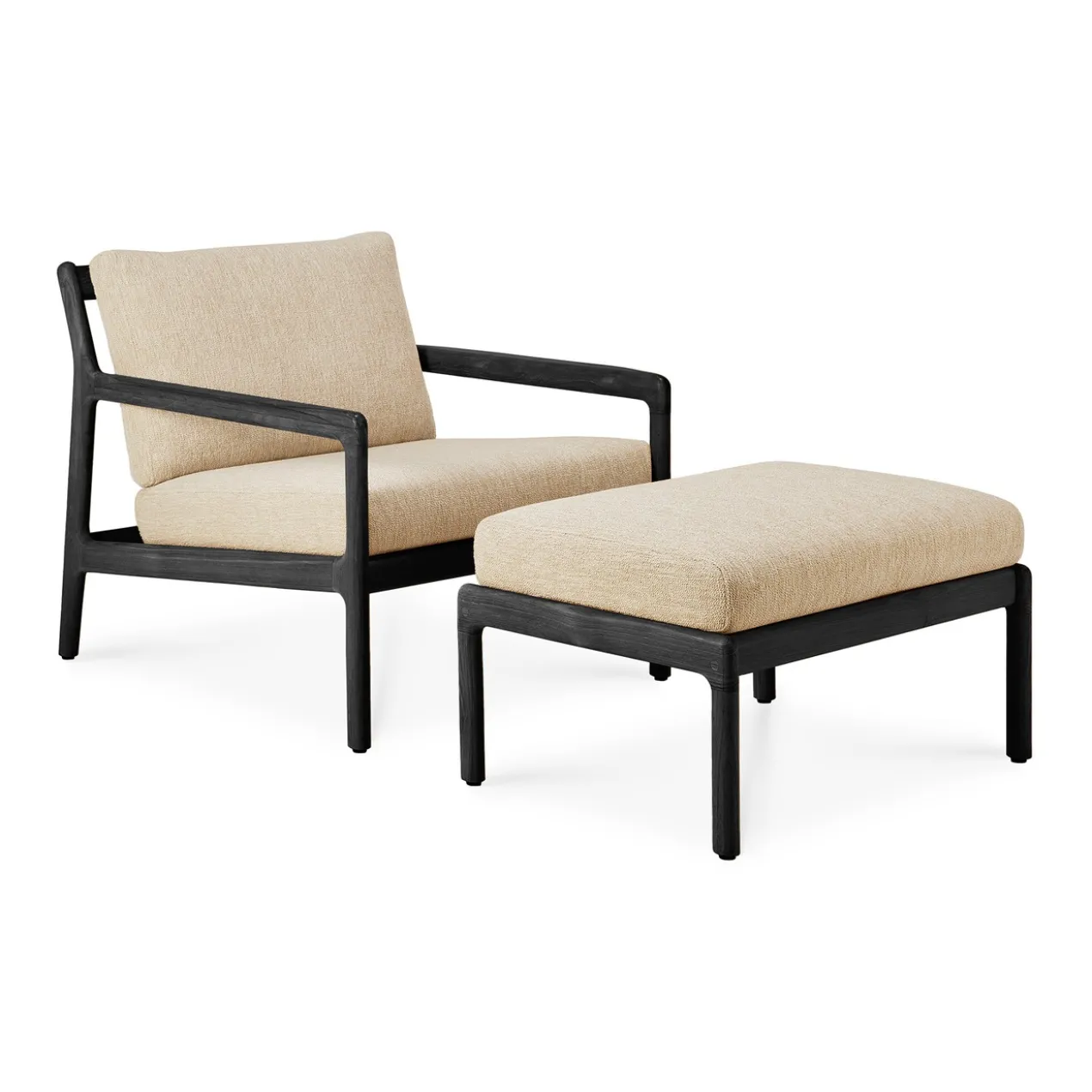 Hocker Teak Jack zwart naturel