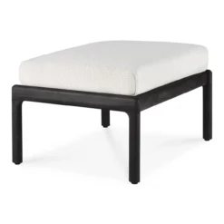 Hocker Teak Jack zwart off-white