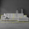 Hoekbank Avero crème chaise longue links