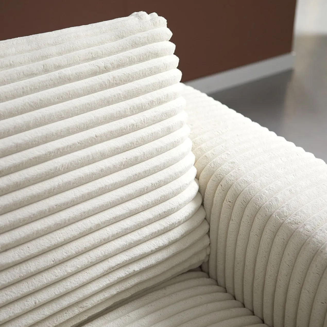 Hoekbank Avero crème chaise longue links