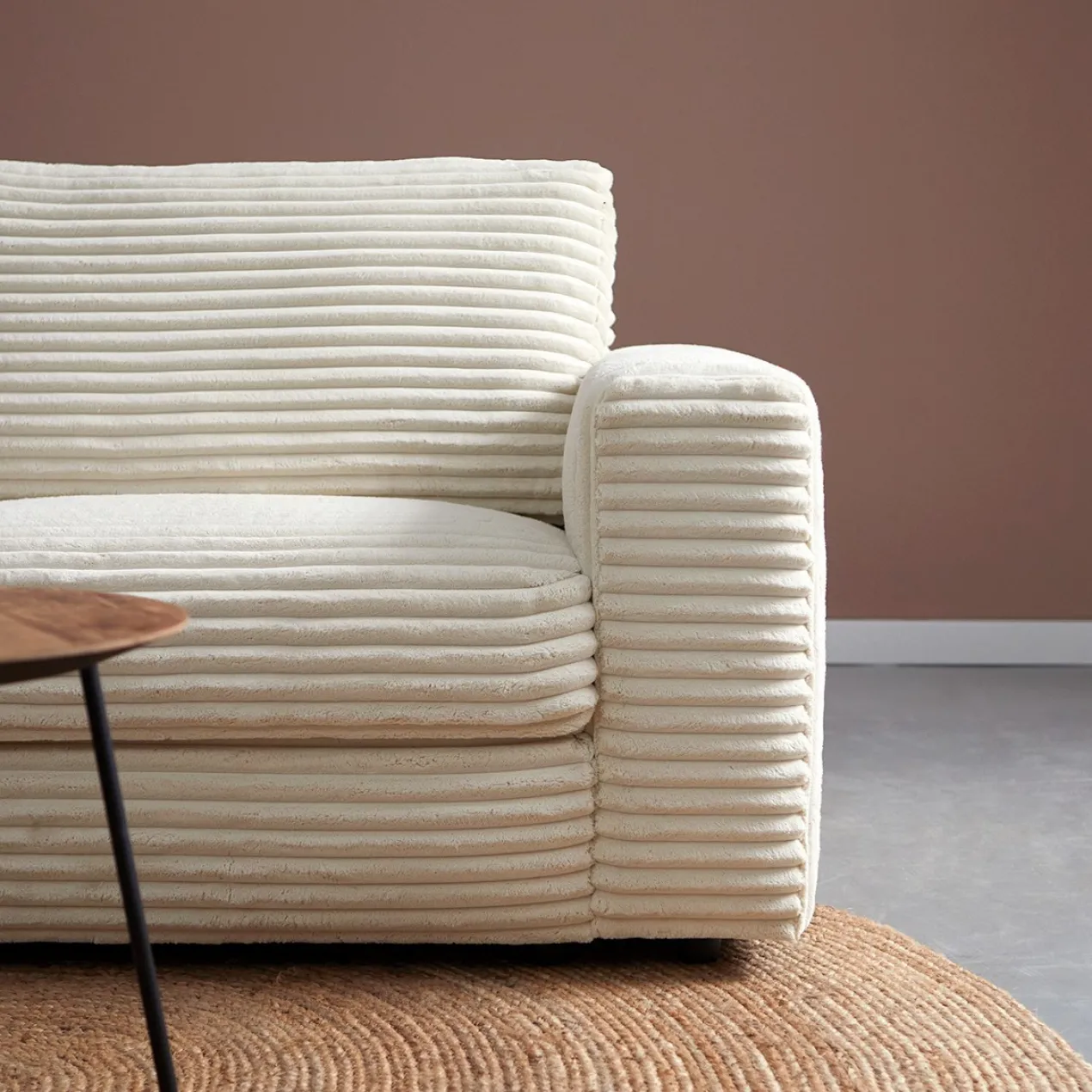 Hoekbank Avero crème chaise longue links