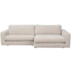 Hoekbank Duncan modulair gestoffeerd - rechts Lichtgrijs/beige