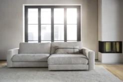 Hoekbank Duncan modulair gestoffeerd - rechts Lichtgrijs/beige