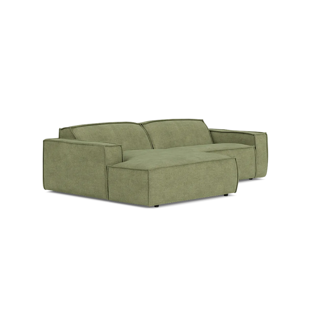 Hoekbank Edge divan links cube lichtgroen
