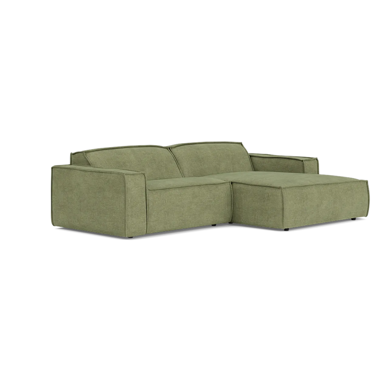 Hoekbank Edge divan rechts cube lichtgroen