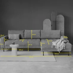 Hoekbank Evora beige chaise longue rechts