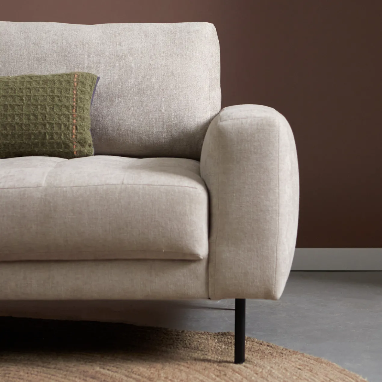Hoekbank Evora beige chaise longue links