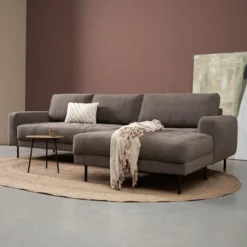 Hoekbank Evora taupe chaise longue rechts