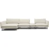 Hoekbank inclusief hocker Twin essence champagne links