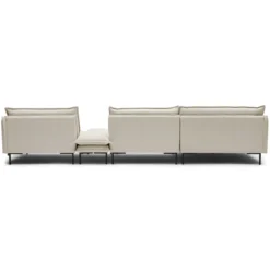 Hoekbank inclusief hocker Twin essence champagne links