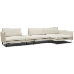 Hoekbank inclusief hocker Twin essence champagne rechts