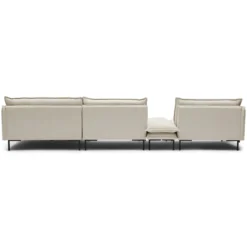 Hoekbank inclusief hocker Twin essence champagne rechts