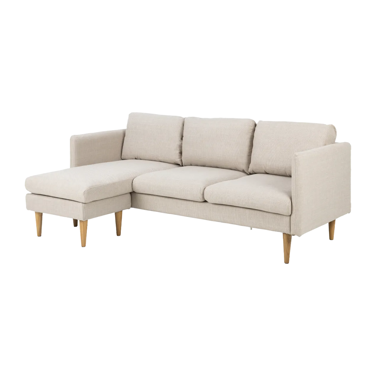 Hoekbank Jelle 2-zits - met verstelbare chaise longue Beige