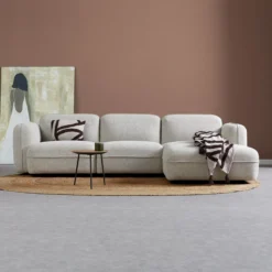 Hoekbank Lino beige chaise longue rechts
