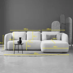 Hoekbank Liora beige chaise longue rechts