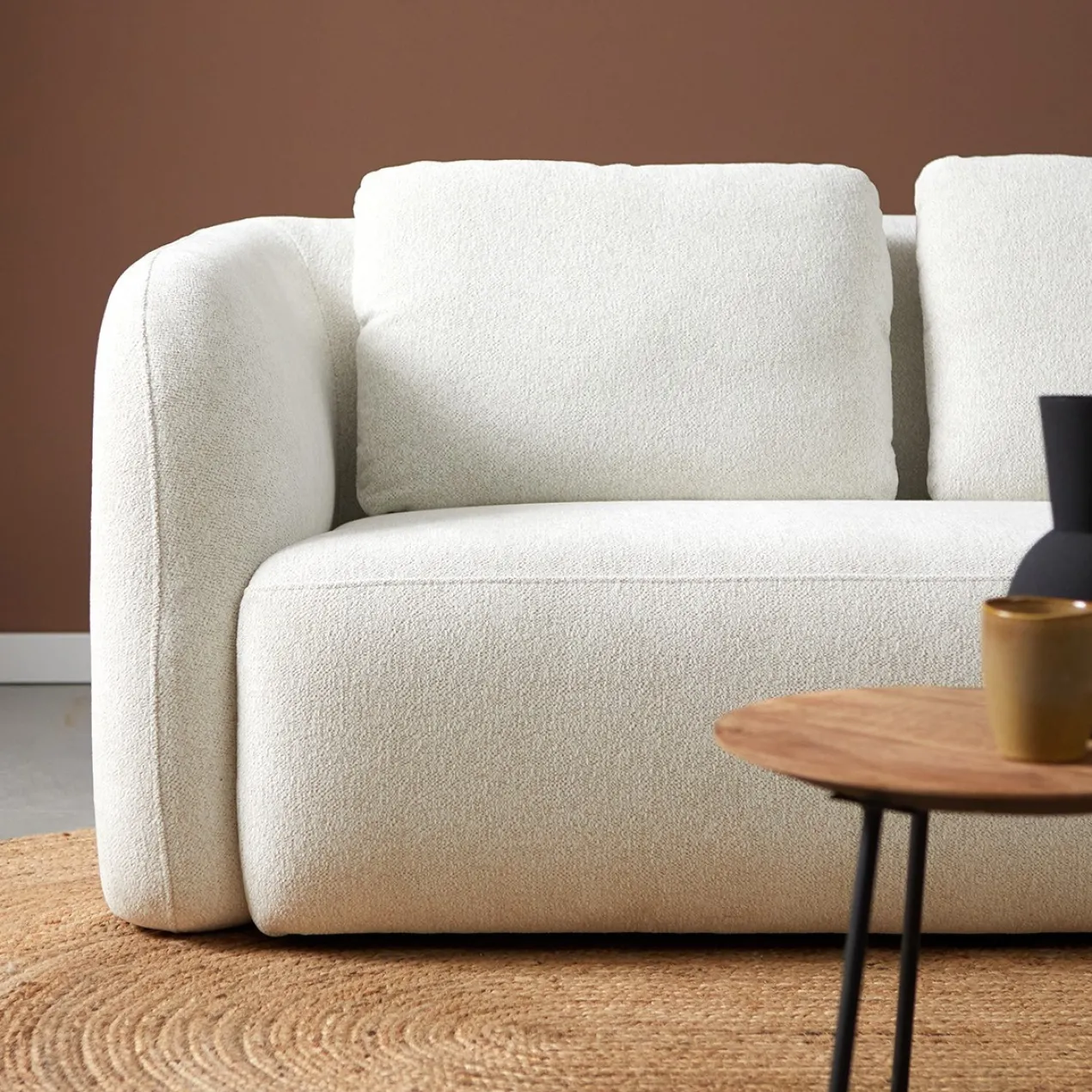 Hoekbank Liora beige chaise longue rechts
