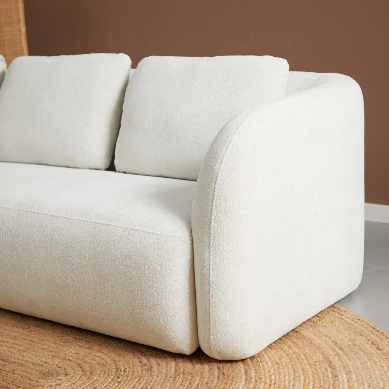 Hoekbank Liora beige chaise longue links