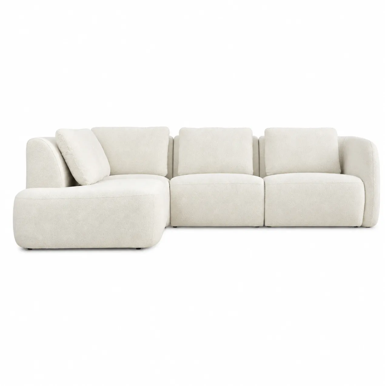 Hoekbank Liora beige ottoman links