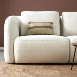 Hoekbank Liora beige ottoman rechts