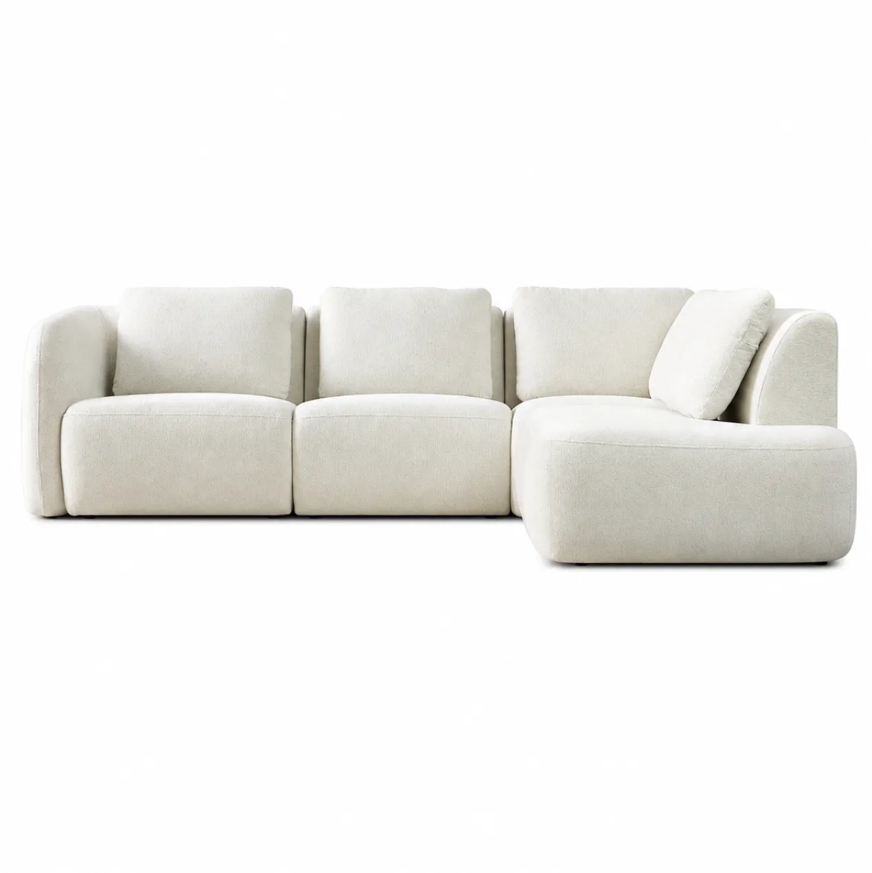 Hoekbank Liora beige ottoman rechts