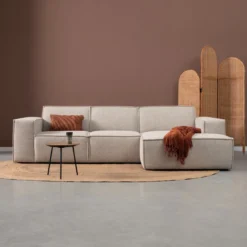 Hoekbank Livento beige chaise longue rechts