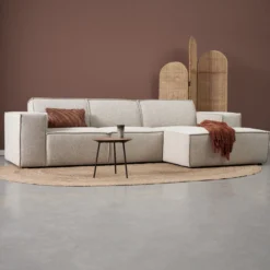 Hoekbank Livento beige chaise longue rechts