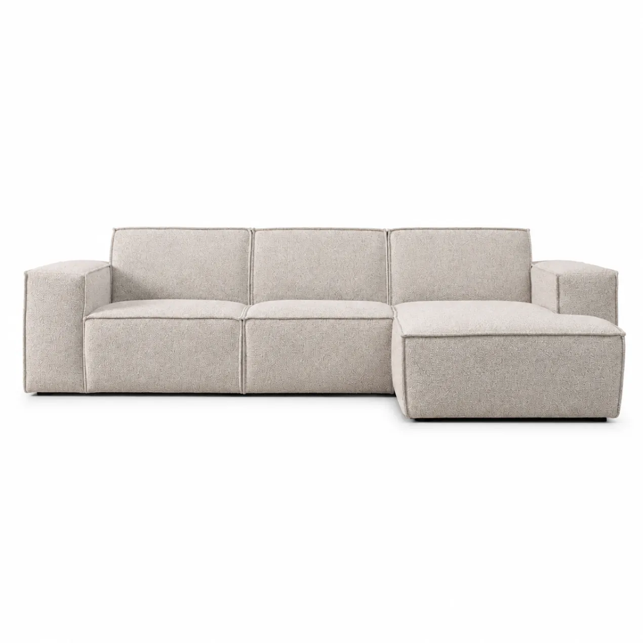 Hoekbank Livento beige chaise longue rechts