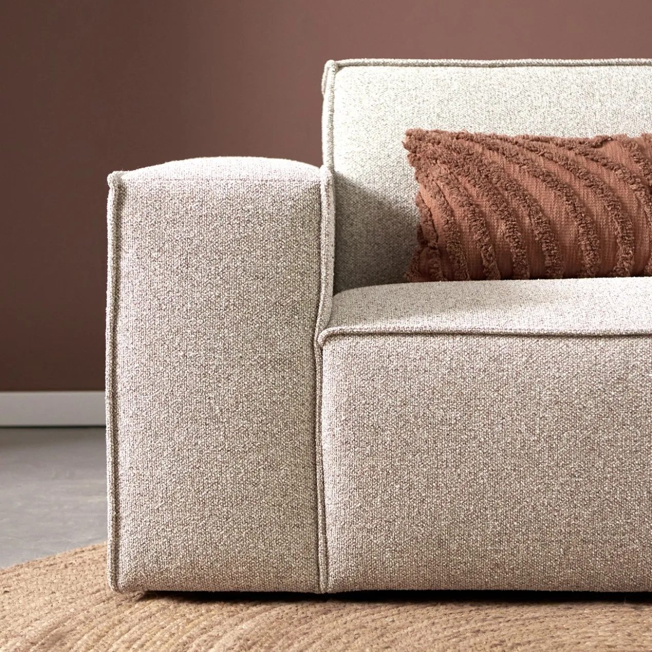 Hoekbank Livento beige chaise longue rechts