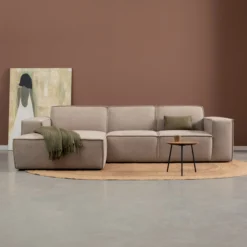 Hoekbank Livento taupe chaise longue links