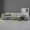 Hoekbank Livento taupe chaise longue rechts