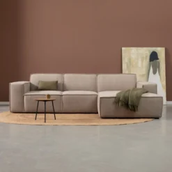Hoekbank Livento taupe chaise longue rechts