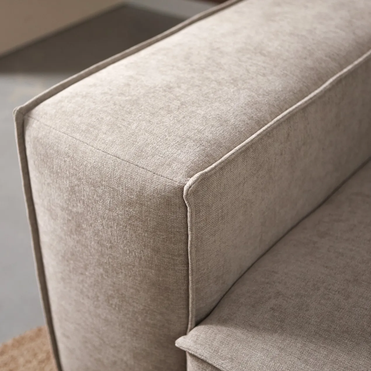 Hoekbank Livento taupe chaise longue rechts