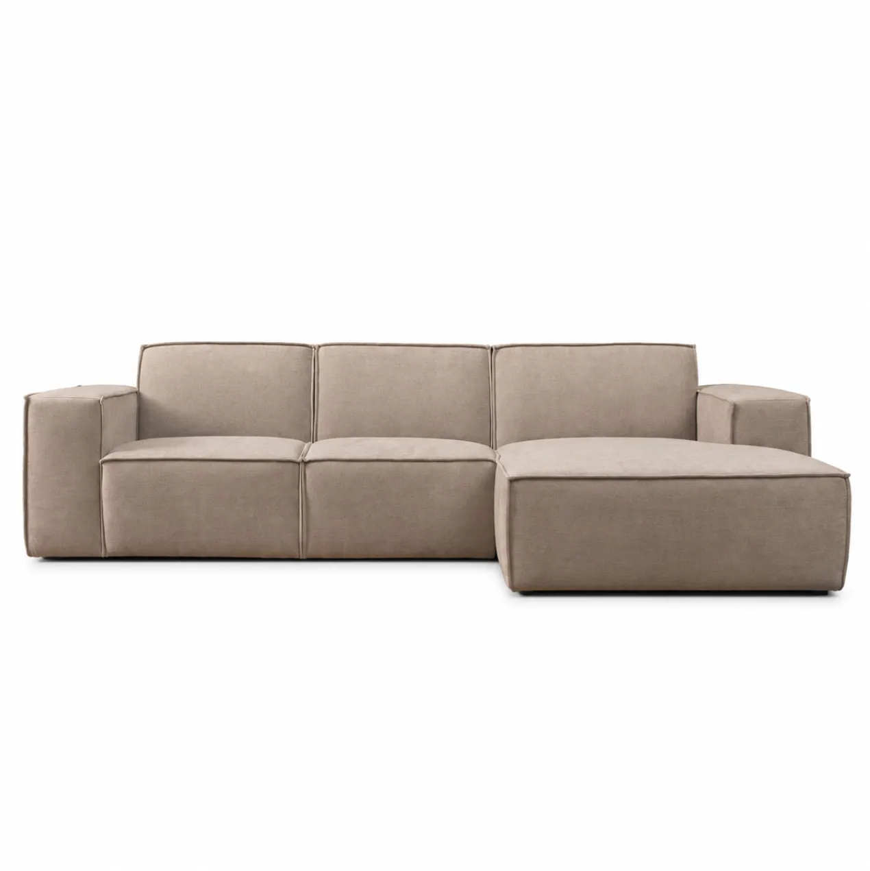 Hoekbank Livento taupe chaise longue rechts