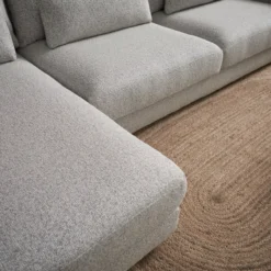 Hoekbank Lusaro lichtgrijs chaise longue links