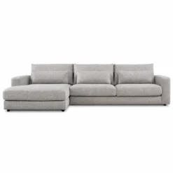 Hoekbank Lusaro lichtgrijs chaise longue links
