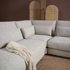 Hoekbank Lusaro lichtgrijs ottoman links
