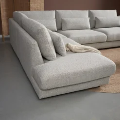 Hoekbank Lusaro lichtgrijs ottoman links